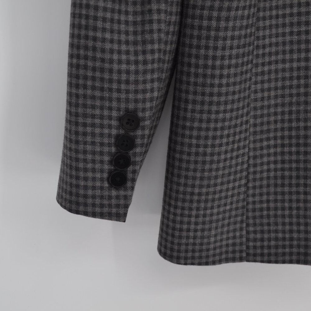 Reformation Double Breasted Blazer Jacket Oversized Gingham Check Gray Womens S - Picture 3 of 6